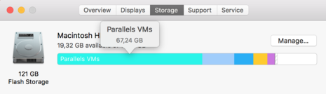 parallels for mac storage
